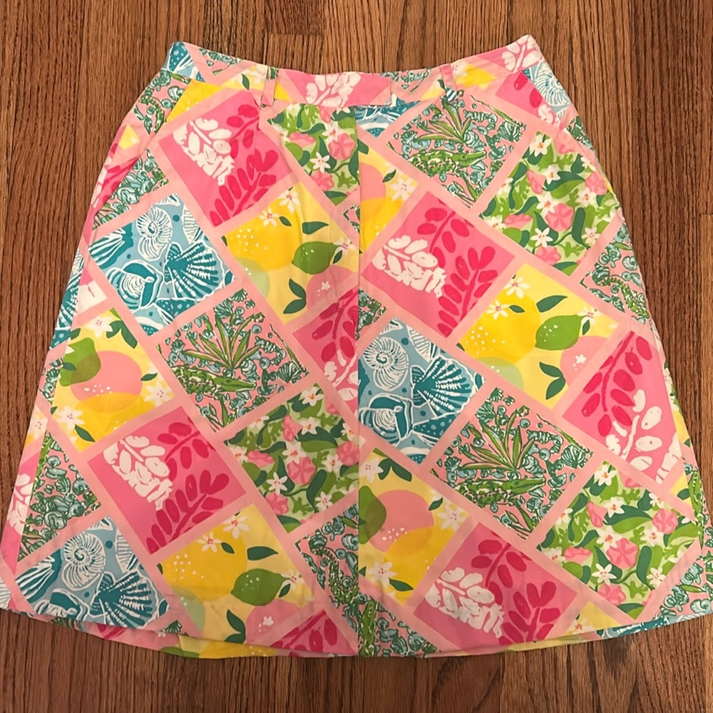 Lilly Pulitzer Tile Patch Patchwork Skirt Vintage - image 1